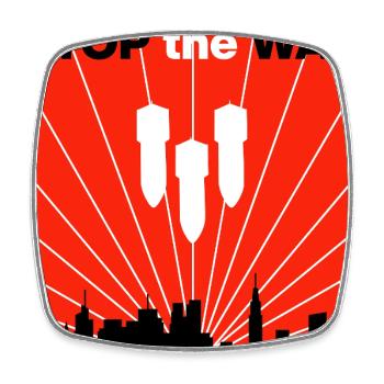 STOP the WAR – Cities instead of bombs, peace now - Square fridge magnet - white - Front