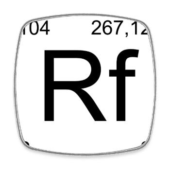 Rutherfordium Symbol Square - Square fridge magnet - white - Front