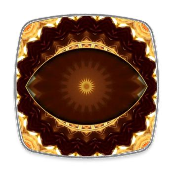 Kaleidoscopic Gold Mandala - Square fridge magnet - white - Front