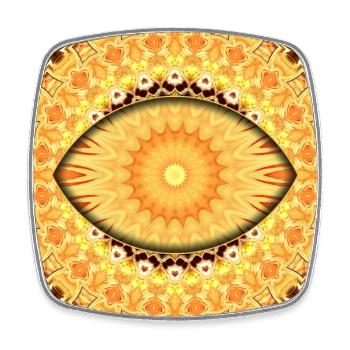 Sun Mandala Kaleidoscope - Square fridge magnet - white - Front
