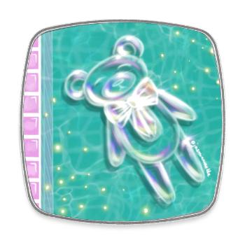 Clean Core Bubble Bear - Square fridge magnet - white - Front