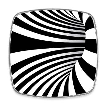 Monochrome Spiral Flux - Square fridge magnet - white - Front