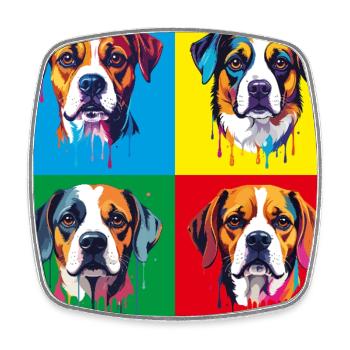 Hund Pop-Art Portrait - Viereckiger Kühlschrankmagnet - Weiß - Vorne