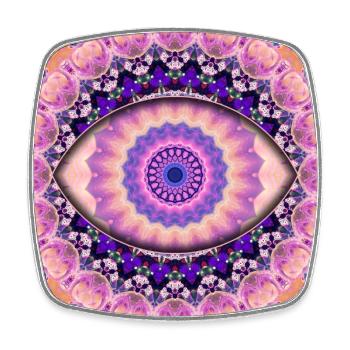 Kaleidoscopic eye mandala - Square fridge magnet - white - Front