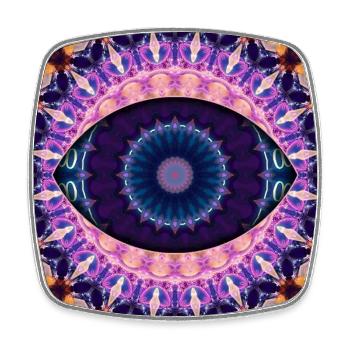 Kaleidoscopic eye mandala - Square fridge magnet - white - Front