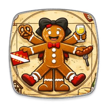 Vitruvian logo T-shirt Mannele Alsace - Square fridge magnet - white - Front