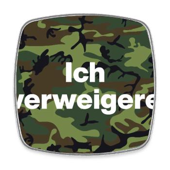 ICH VERWEIGERE DEN DIENST AN DER WAFFE! BUND - Viereckiger Kühlschrankmagnet - Weiß - Vorne