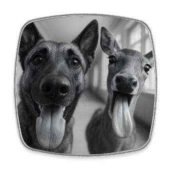 Best Buddies - Viereckiger Kühlschrankmagnet - Weiß - Vorne