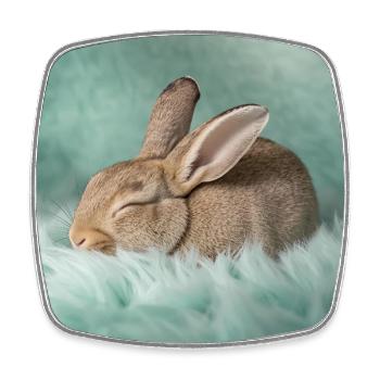Rêves néon de lapin - Magnet carré - blanc - Devant