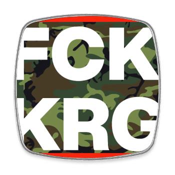 FCK KRG! FUCK WAR AGAINST HATE AND SUFFERING PEACE - Square fridge magnet - white - Front
