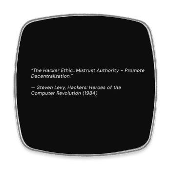 Hacker Ethics Quote on Black - Square fridge magnet - white - Front