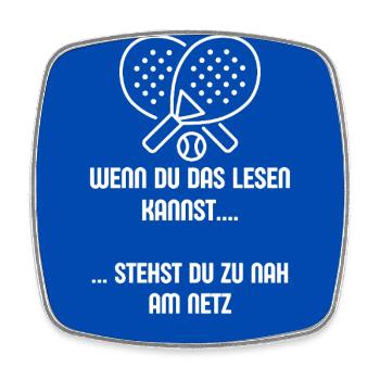 Course au padel : trop près du filet - Magnet carré - blanc - Devant