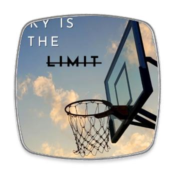 Sky Is The Limit Hoops - Square fridge magnet - white - Front