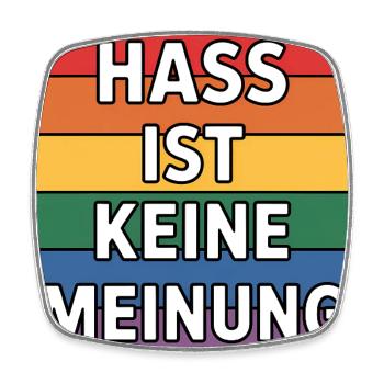 Hass ist keine Meinung - Antifa Tee - Viereckiger Kühlschrankmagnet - Weiß - Vorne