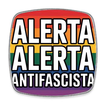 Alerta Alerta Antifascista - Antifa Tee - Magnet carré - blanc - Devant