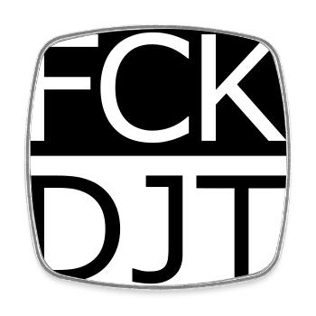 Provocative Block Typography Protest - Square fridge magnet - white - Front