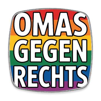 Grannies contre la droite - Antifa Rainbow Tea - Magnet carré - blanc - Devant