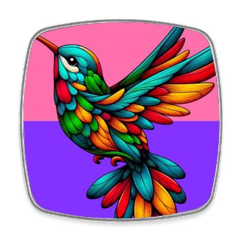 colibri - Magnet carré - blanc - Devant