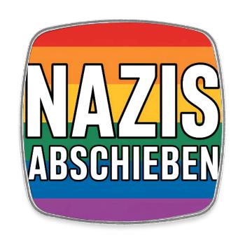 Nazis Abschieben - Antifa Tee - Viereckiger Kühlschrankmagnet - Weiß - Vorne
