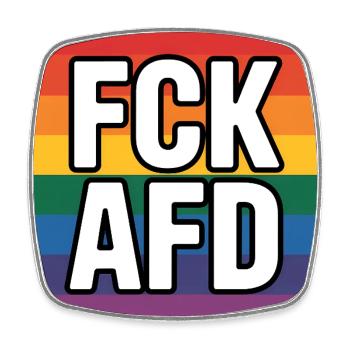 FCK AFD - Antifa Tee - Viereckiger Kühlschrankmagnet - Weiß - Vorne