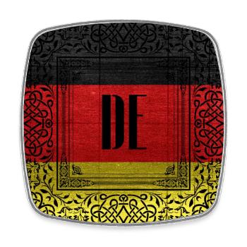 Ornement de drapeau antique DE - Magnet carré - blanc - Devant
