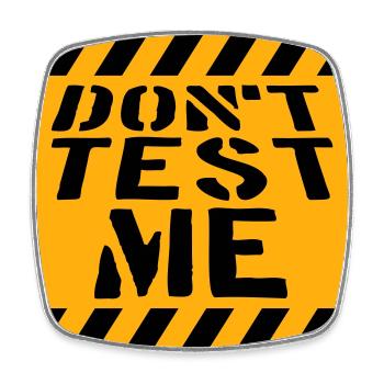 Ne me teste pas, signe, citation coquine et drôle qui dit - Magnet carré - blanc - Devant