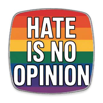 La haine n’est pas une opinion - Antifa Merch - Magnet carré - blanc - Devant