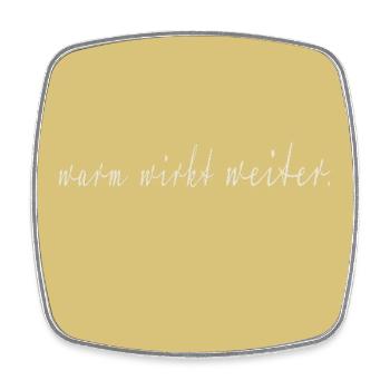 Warm Looks Continues Typography Poster Saying - Square fridge magnet - white - Front
