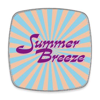 Summer Breeze Retro Typo - Viereckiger Kühlschrankmagnet - Weiß - Vorne