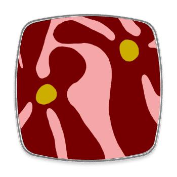 Rote Blumen Minimalistisches Design - Viereckiger Kühlschrankmagnet - Weiß - Vorne