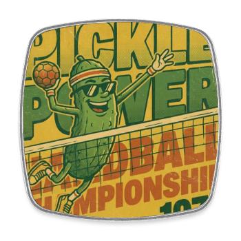 Championnat de Handball Pickle Power 1974 Rétro - Magnet carré - blanc - Devant