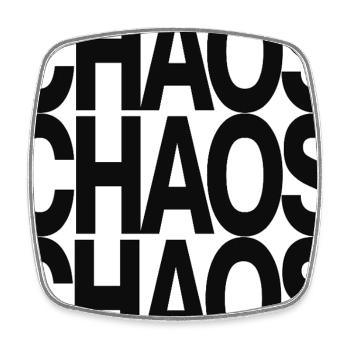 Chaos Typography Minimal Design - Square fridge magnet - white - Front