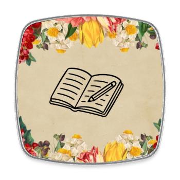 Vintage Floral Journal Frauentag - Viereckiger Kühlschrankmagnet - Weiß - Vorne