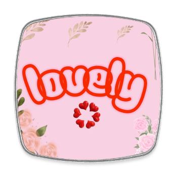 Lucky Neon Floral on Pink - Square fridge magnet - white - Front