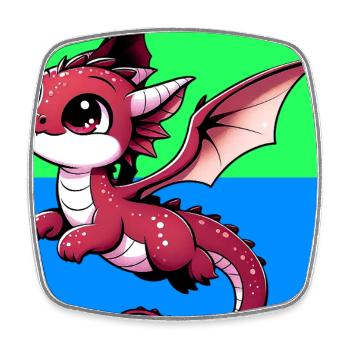 Drache - Viereckiger Kühlschrankmagnet - Weiß - Vorne