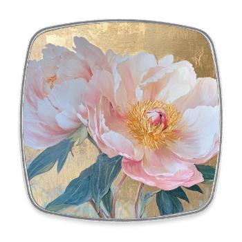 Goden Elegante Rosa Pfingstrose Blumen - Viereckiger Kühlschrankmagnet - Weiß - Vorne