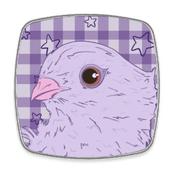 pretty pink purple dove - Square fridge magnet - white - Front