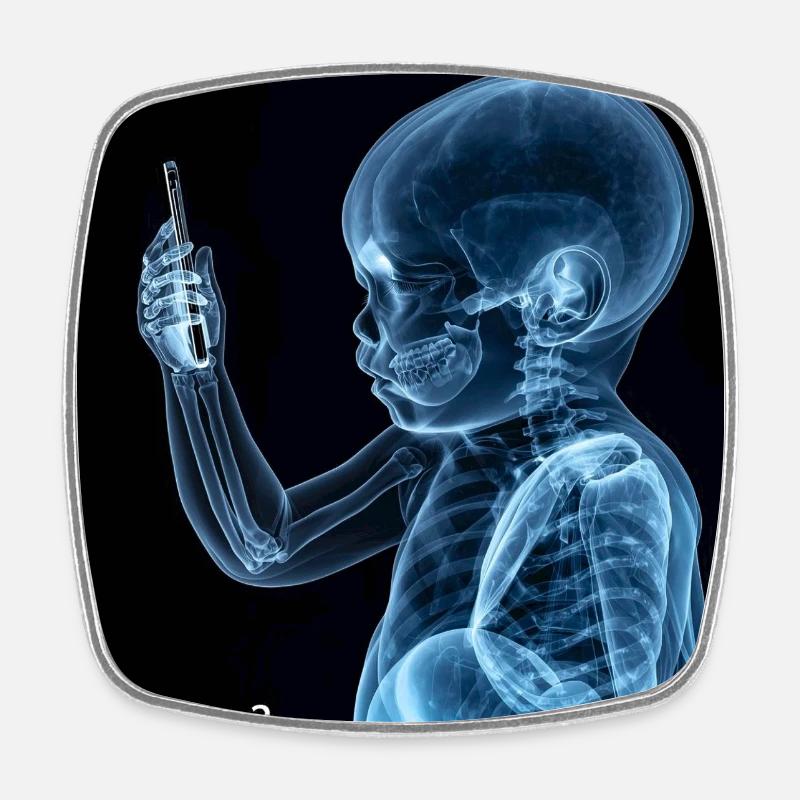 Évolution du smartphone - Magnet carré - blanc