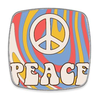 Design rétro hippie de paix – Ambiances et liberté des années 70 - Magnet carré - blanc - Devant