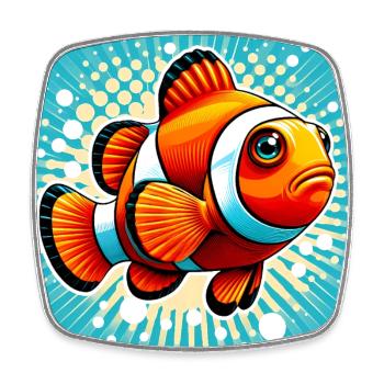 Clownfisch - Viereckiger Kühlschrankmagnet - Weiß - Vorne
