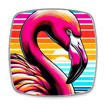 flamingo - Square fridge magnet - white - Front