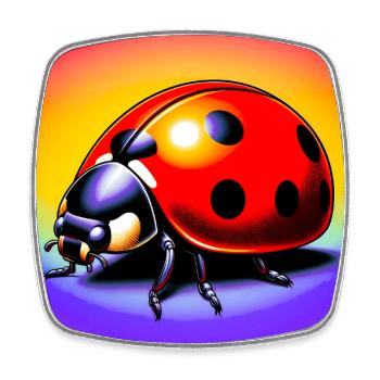 ladybird - Square fridge magnet - white - Front