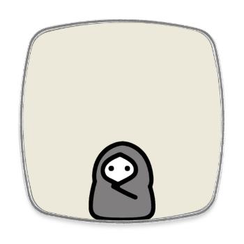 Introvert Cocoon Minimal Meme Character - Square fridge magnet - white - Front