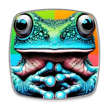 frog - Square fridge magnet - white - Front