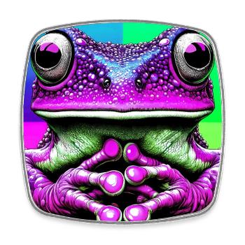 frog - Square fridge magnet - white - Front