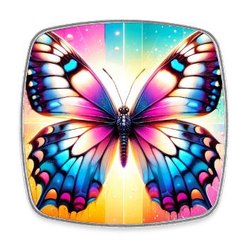 Schmetterling - Viereckiger Kühlschrankmagnet - Weiß - Vorne