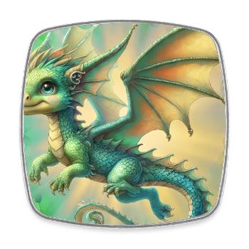 dragon - Square fridge magnet - white - Front