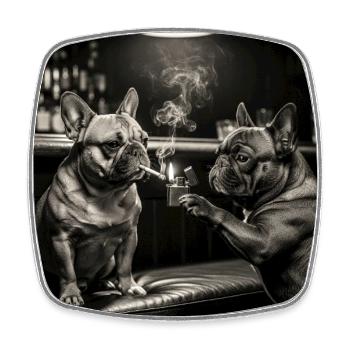Französische Bulldogge – Süßes Bully Hundedesign - Viereckiger Kühlschrankmagnet - Weiß - Vorne