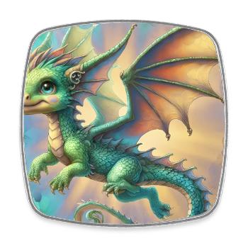 dragon - Square fridge magnet - white - Front