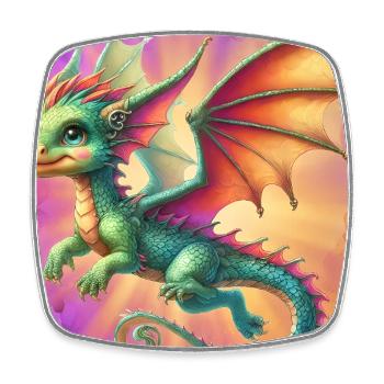 dragon - Square fridge magnet - white - Front